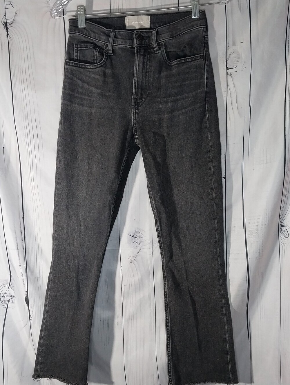 Everlane The Cheeky Bootcut High-Rise Raw Hem Casual Retro Boho Preppy Jeans